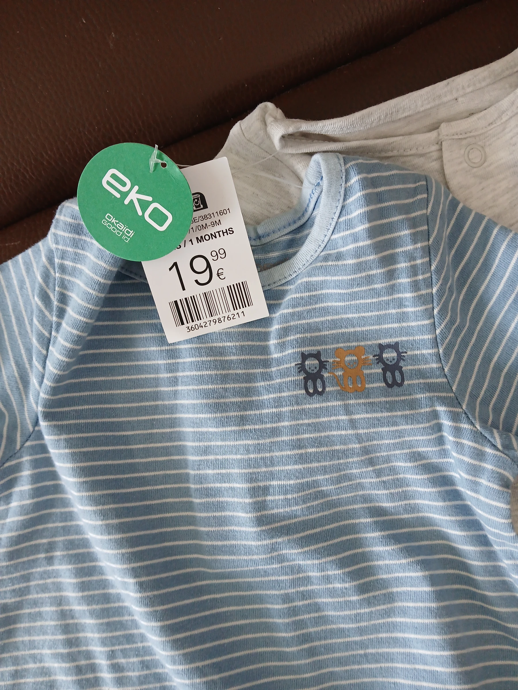 lote de duas macacões combishort para menino okaidi 54 cm 1 mês – photo 2
